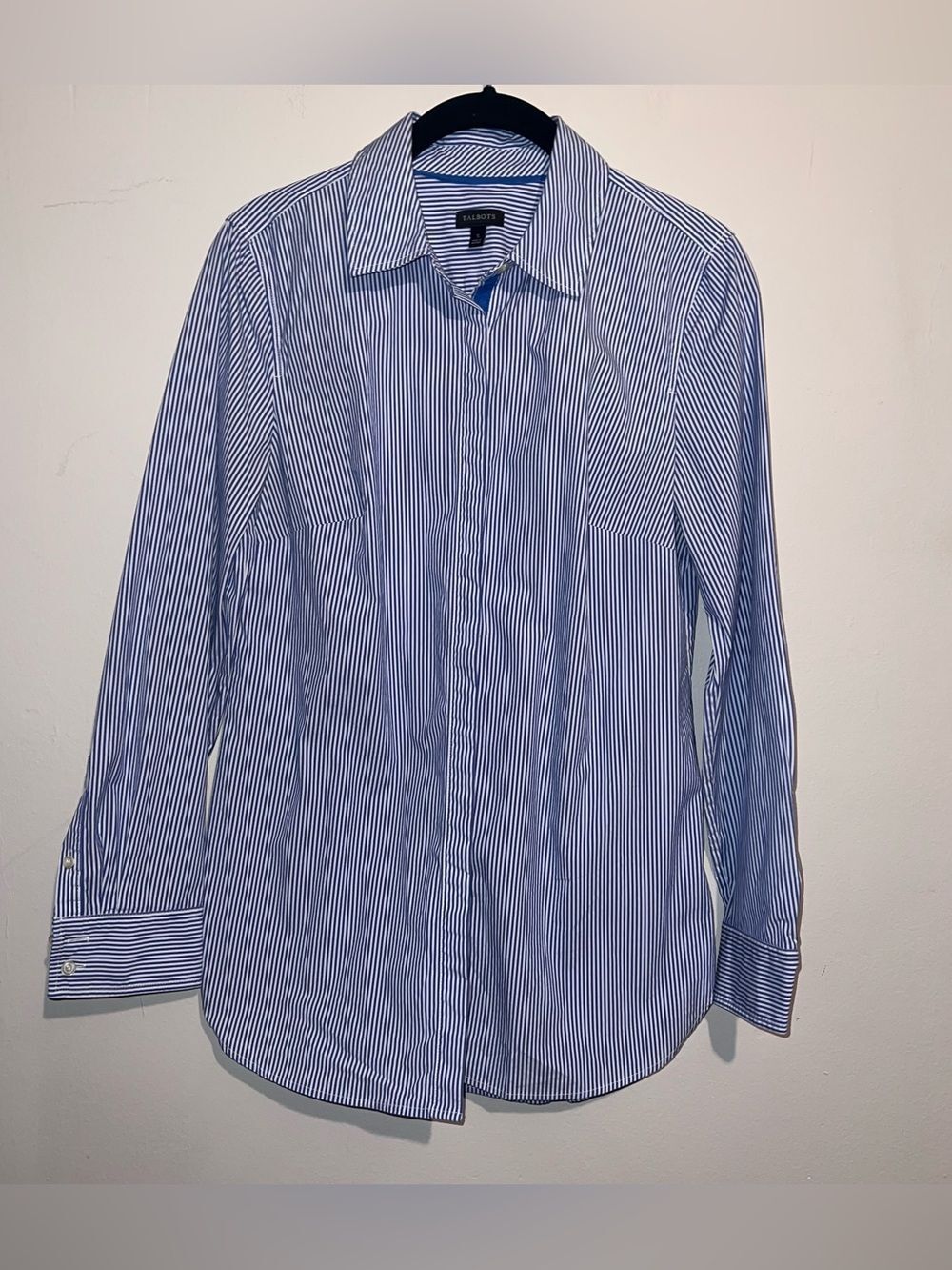 Talbots Blue and White Pinstripe Dress Shirt